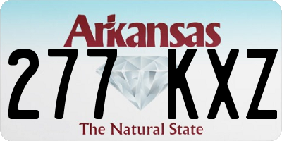 AR license plate 277KXZ