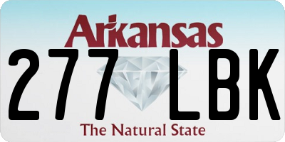 AR license plate 277LBK