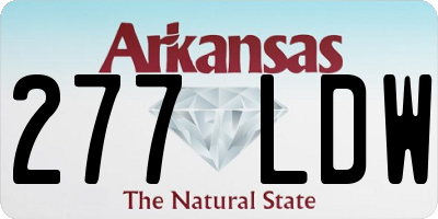 AR license plate 277LDW