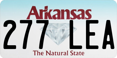 AR license plate 277LEA