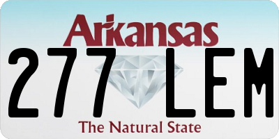 AR license plate 277LEM