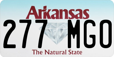 AR license plate 277MGO