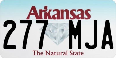 AR license plate 277MJA