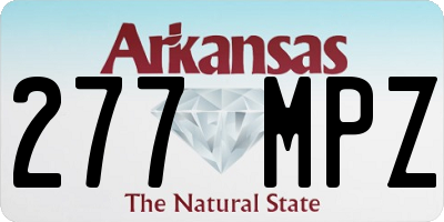 AR license plate 277MPZ