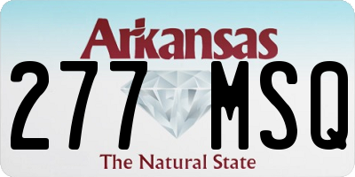AR license plate 277MSQ