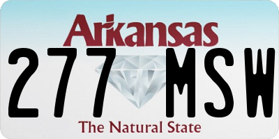 AR license plate 277MSW