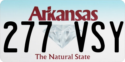 AR license plate 277VSY