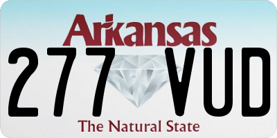 AR license plate 277VUD