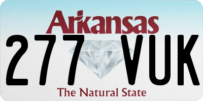 AR license plate 277VUK