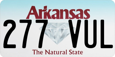AR license plate 277VUL