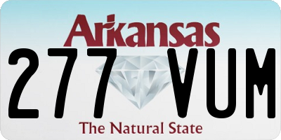 AR license plate 277VUM