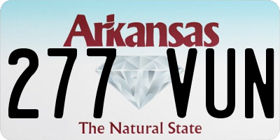 AR license plate 277VUN