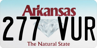 AR license plate 277VUR