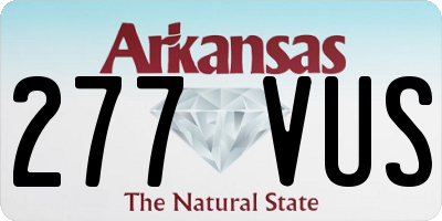 AR license plate 277VUS