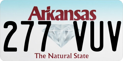 AR license plate 277VUV