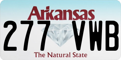 AR license plate 277VWB