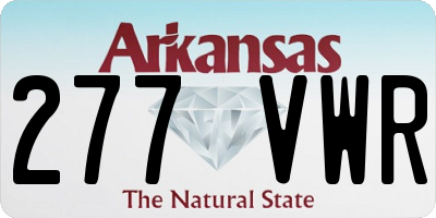 AR license plate 277VWR