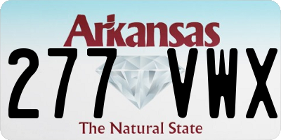 AR license plate 277VWX