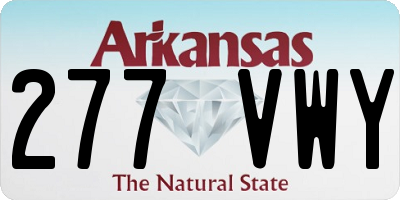 AR license plate 277VWY