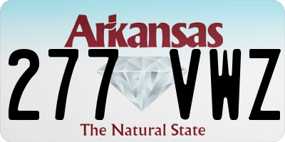 AR license plate 277VWZ