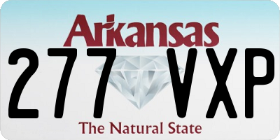AR license plate 277VXP