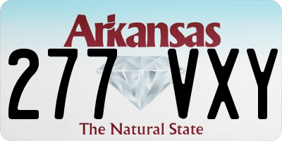 AR license plate 277VXY