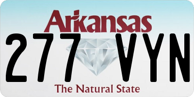 AR license plate 277VYN