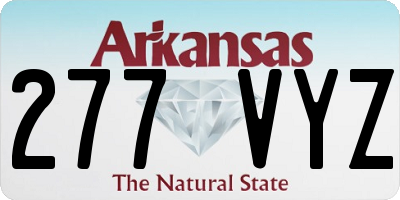 AR license plate 277VYZ