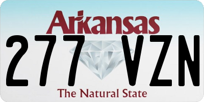 AR license plate 277VZN