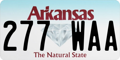 AR license plate 277WAA