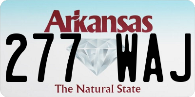 AR license plate 277WAJ