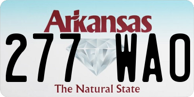 AR license plate 277WAO