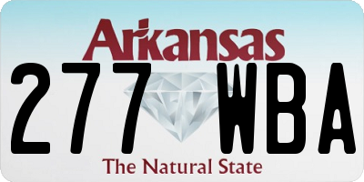 AR license plate 277WBA