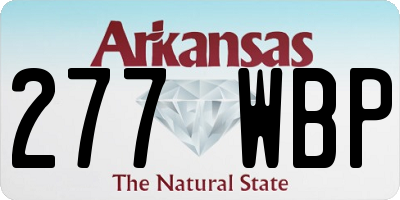 AR license plate 277WBP