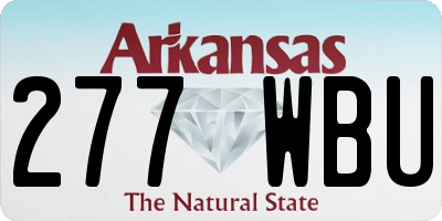 AR license plate 277WBU
