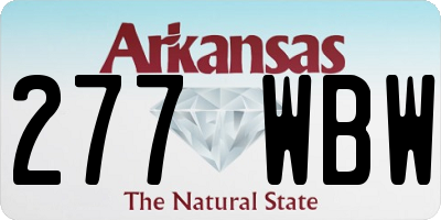 AR license plate 277WBW