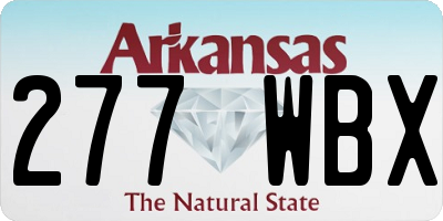 AR license plate 277WBX