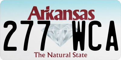 AR license plate 277WCA