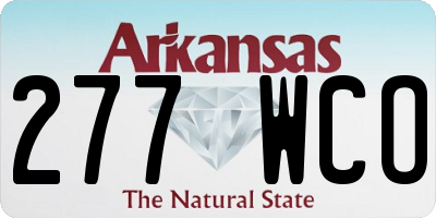 AR license plate 277WCO