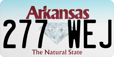 AR license plate 277WEJ
