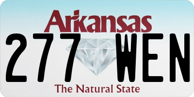 AR license plate 277WEN