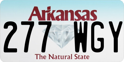 AR license plate 277WGY
