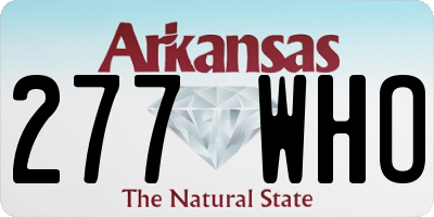AR license plate 277WHO