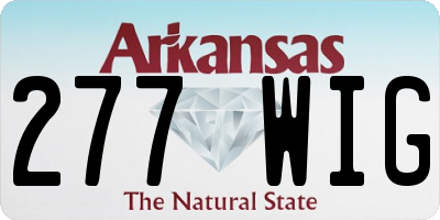 AR license plate 277WIG