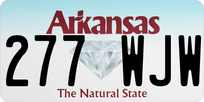 AR license plate 277WJW
