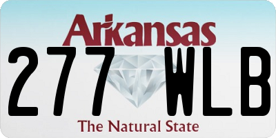 AR license plate 277WLB