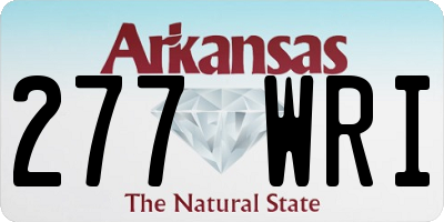 AR license plate 277WRI