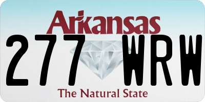 AR license plate 277WRW