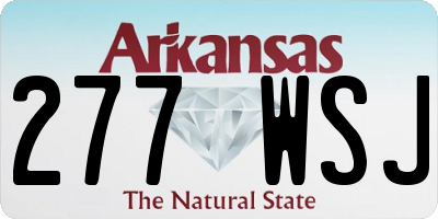AR license plate 277WSJ