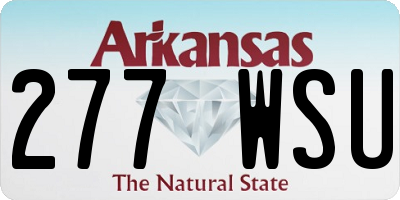 AR license plate 277WSU